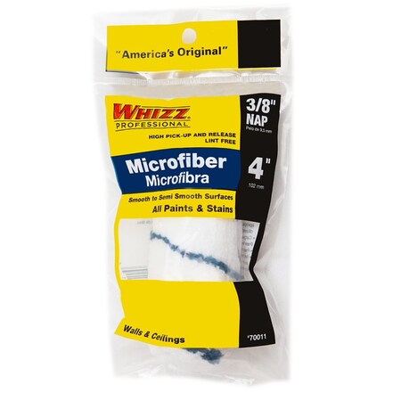 Work Tools 4" Mini Paint Roller Cover, 3/8" Nap Nap, Microfiber 70011